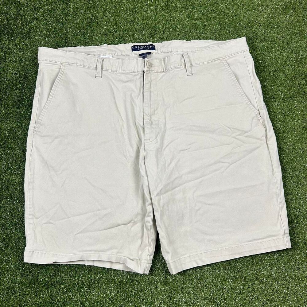 Us-polo-assn Men's Cream and Tan Shorts